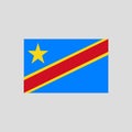 Flag of Democratic Republic of the Congo color line element. Vector element for web page Royalty Free Stock Photo