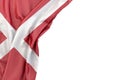 Flag of Denmark in the corner on white background. Isolated. 3D Rendering Royalty Free Stock Photo