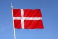 Flag of Denmark - Dannebrog Royalty Free Stock Photo