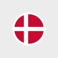 Flag of Denmark (Dannebrog). White cross on a red background.