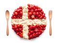Flag of Denmark made of tomato and salad