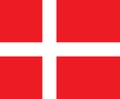 Flag of Denmark oficial colors and proportions