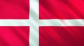 The flag of Denmark. Shining silk flag of Denmark. High quality render. 3D illustration