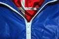 Flag of Denmark under unpacked zipper