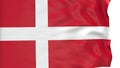 Flag of Denmark waving in the wind in front of white background. Royalty Free Stock Photo