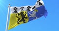 Flag of department of Finistere in the region of Brittany, France. Loop