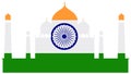 Flag design of country India with Taj Mahal background