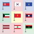 Flag Design Template North Korea South Korea Kosovo Kuwait Kyrgyzstan Loas Latvia Lebanon Libya