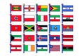 Flag different country icon collection set vector Royalty Free Stock Photo