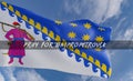 Flag of Dnipropetrovsk, Pray for Dnipropetrovsk region of Ukraine, pray for Ukraine, flag Ukraine region and blue sky background