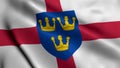 Flag of East Anglia. Waving Fabric Satin Texture National Flag of East Anglia 3D Illustration Royalty Free Stock Photo