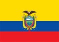 Flag of Ecuador with coat of arms. Vector Royalty Free Stock Photo