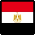 Flag of Egypt in the shape of square with contrasting contour, social media communication sign, patriotism, a button Royalty Free Stock Photo