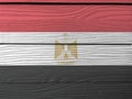 Flag of Egypt on wooden wall background. Grunge Egyptian flag texture. Royalty Free Stock Photo