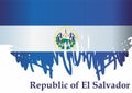 Flag of El Salvador, Republic of El Salvador. vector illustration.