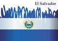 Flag of El Salvador, Republic of El Salvador. vector illustration.