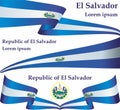 Flag of El Salvador, Republic of El Salvador. vector illustration.