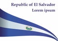 Flag of El Salvador, Republic of El Salvador. vector illustration.