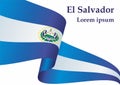 Flag of El Salvador, Republic of El Salvador. vector illustration.
