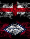 Flag of England, English and United States of America, America, US, USA, American, Arkansas, Arkansan countries with smoky effect
