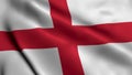 Flag of the England. Waving Fabric Satin Texture National Flag of England 3D Illustration. Royalty Free Stock Photo