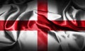 Flag of England Waving In The Wind, Grunge Looking. St George`s Royalty Free Stock Photo