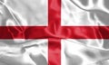Flag of England Waving In The Wind. St George`s Cross 3D illustr Royalty Free Stock Photo