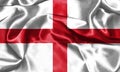 Flag of England Waving In The Wind. St George`s Cross 3D illustr Royalty Free Stock Photo