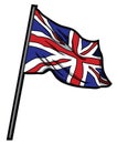Flag English cartoon design illustration