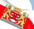 Flag of Enschede, Netherlands. Royalty Free Stock Photo