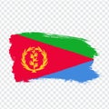 Flag Eritrea from brush strokes. Flag State of Eritrea on transparent background for your web site design, logo, app, UI.