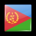 Flag of Eritrea. Glossy Icon Square Shape. Vector Royalty Free Stock Photo