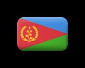 Flag of Eritrea. Matted Vector Icon and Button. Rectangular Shape with Rounded Corners Royalty Free Stock Photo