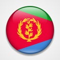 Flag of Eritrea. Round glossy badge