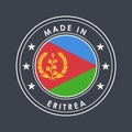 Flag of Eritrea. Round Label with Country Name for Unique National Goods. Vector