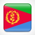 Flag of Eritrea. Square glossy badge
