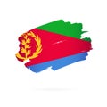 Flag of Eritrea. Vector illustration. Brush strokes