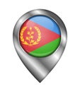 Flag of Eritrea. Vector Sign and Icon. Location Symbol Shape. Silver