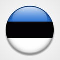 Flag of Estonia. Round glossy badge