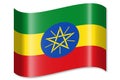 Ethiopia - waving country flag, shadow