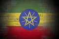 Flag of Ethiopia on concrete wall Royalty Free Stock Photo