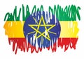 Flag of Ethiopia, Federal Democratic Republic of Ethiopia. vector illustration. Royalty Free Stock Photo