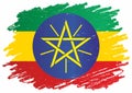 Flag of Ethiopia, Federal Democratic Republic of Ethiopia. vector illustration. Royalty Free Stock Photo