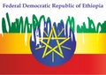 Flag of Ethiopia, Federal Democratic Republic of Ethiopia. vector illustration. Royalty Free Stock Photo