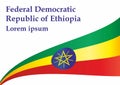 Flag of Ethiopia, Federal Democratic Republic of Ethiopia. vector illustration. Royalty Free Stock Photo