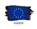 Flag of Europe. Hand-drawn colored brush strokes. Vector illustration isolated on white background