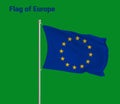 Flag Of Europe, Europe flag, National flag of Europe. pole flag of Europe