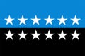 Flag of European Coal and Steel Community, ECSC, Blue and black horizontal strips with twelve white stars in two lines across each