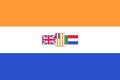 flag of European South Africans. flag representing ethnic group or culture, regional authorities. no flagpole. Plane layout,
