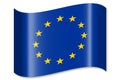 European Union, EU - waving country flag, shadow